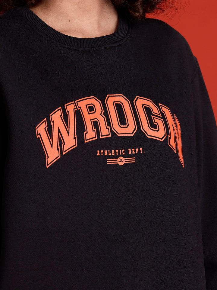 Wrogn Graphic Printed Comfort Fit Sweatshirt | Black