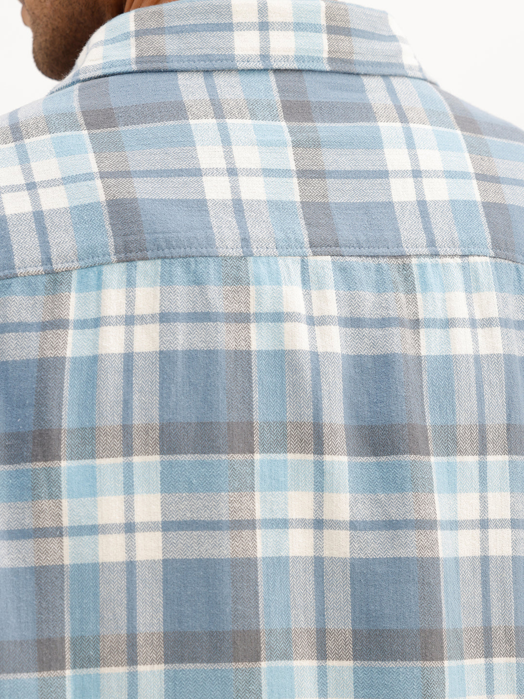 Oversized Checkered Full Sleeve Shirt | Blue