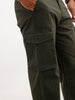 Solid Loose Fit Cargo Trouser | Olive