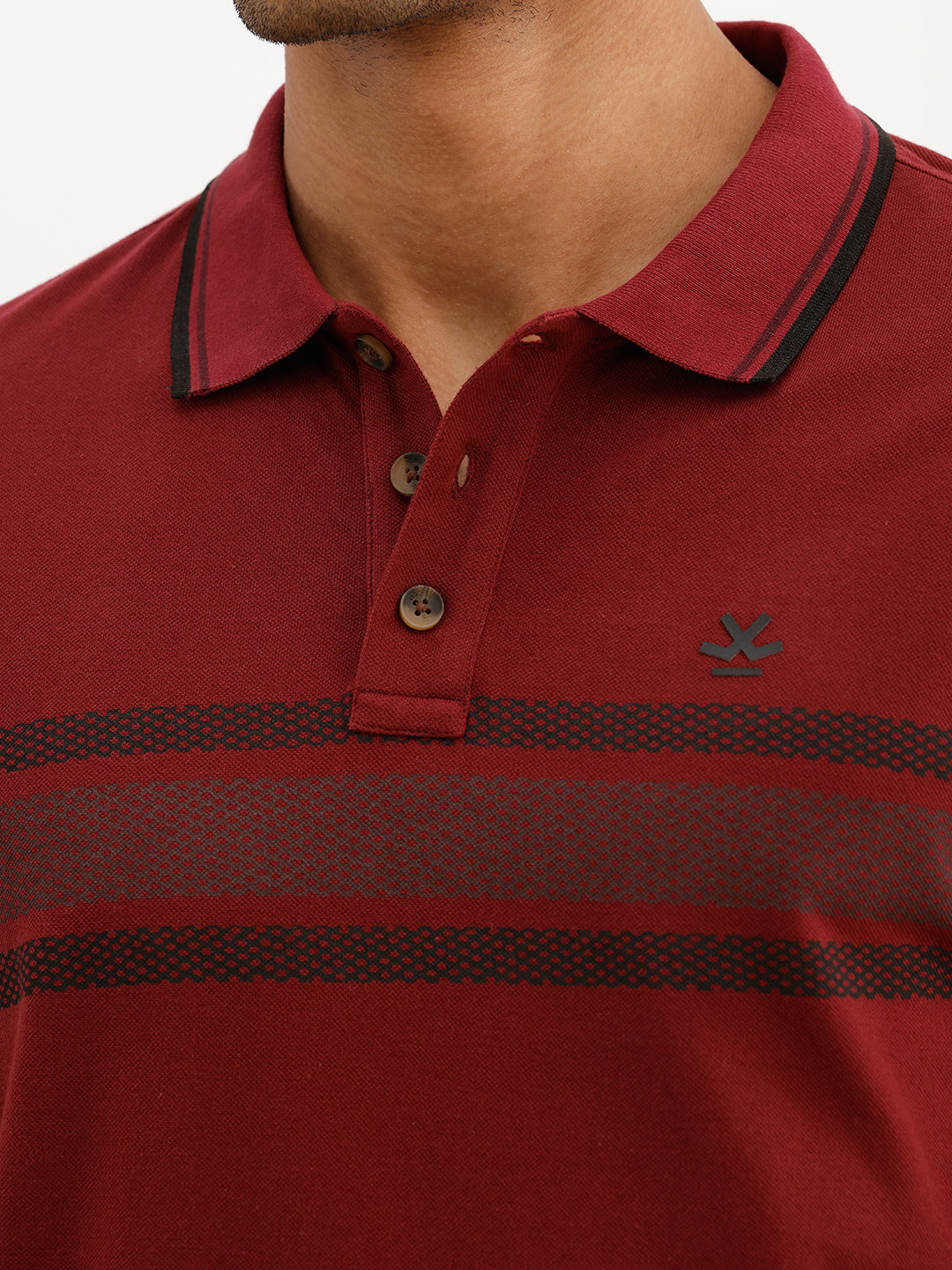 Placement Printed Polo T-Shirt | Maroon | WWTS238F