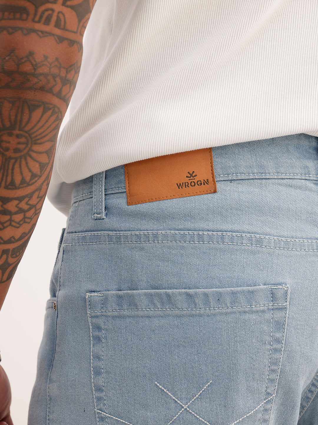 Faded Slim Fit Denim Jeans | Light Blue | WUJN2657F