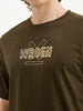 Comfort Fit Foil Printed T-Shirt  | Olive