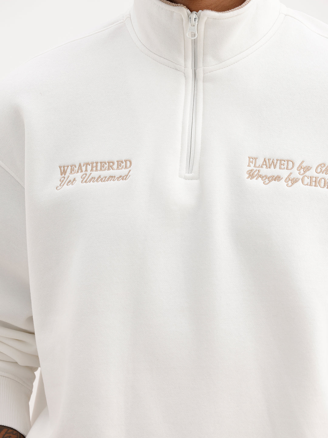 Oversized Fit Embroidered Detail Sweatshirt | Off White