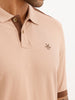 Slim Fit Panel Printed Polo T-Shirt | Light Brown