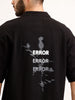 Oversized Back Printed Polo T-Shirt | Black