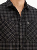 Comfort Fit Textured Double Pocket Shirt  | Black