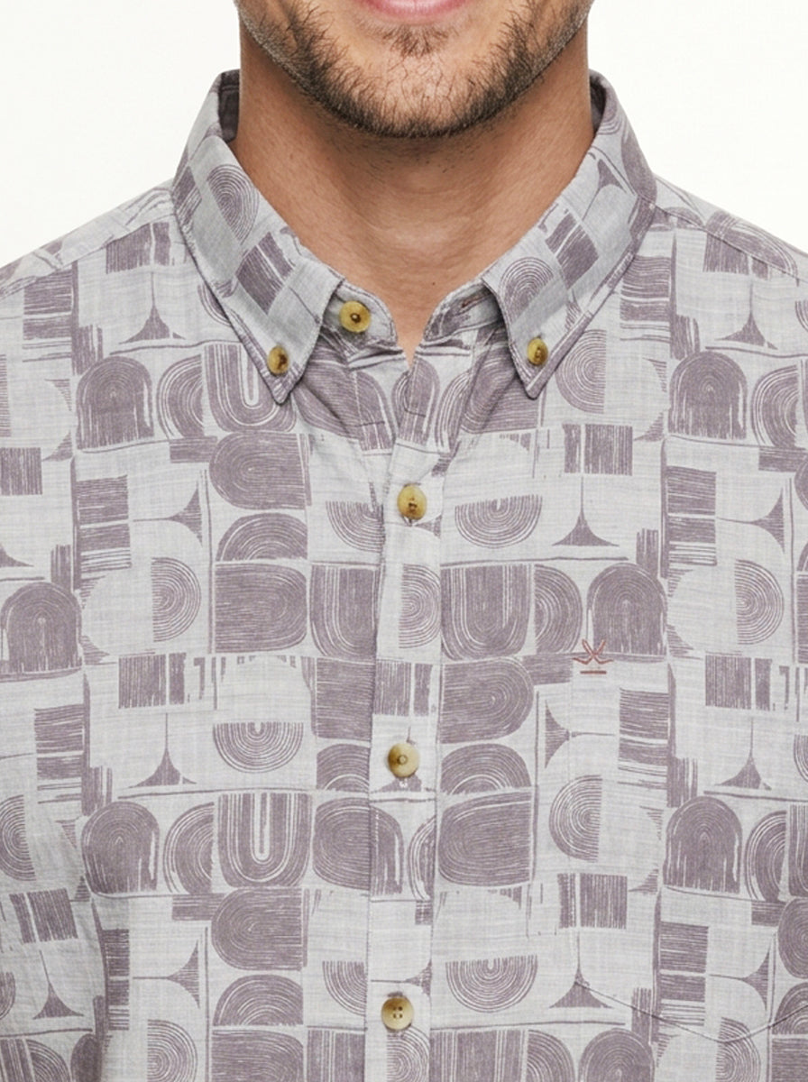 Slim Fit AOP Full Sleeve Shirt | Purple