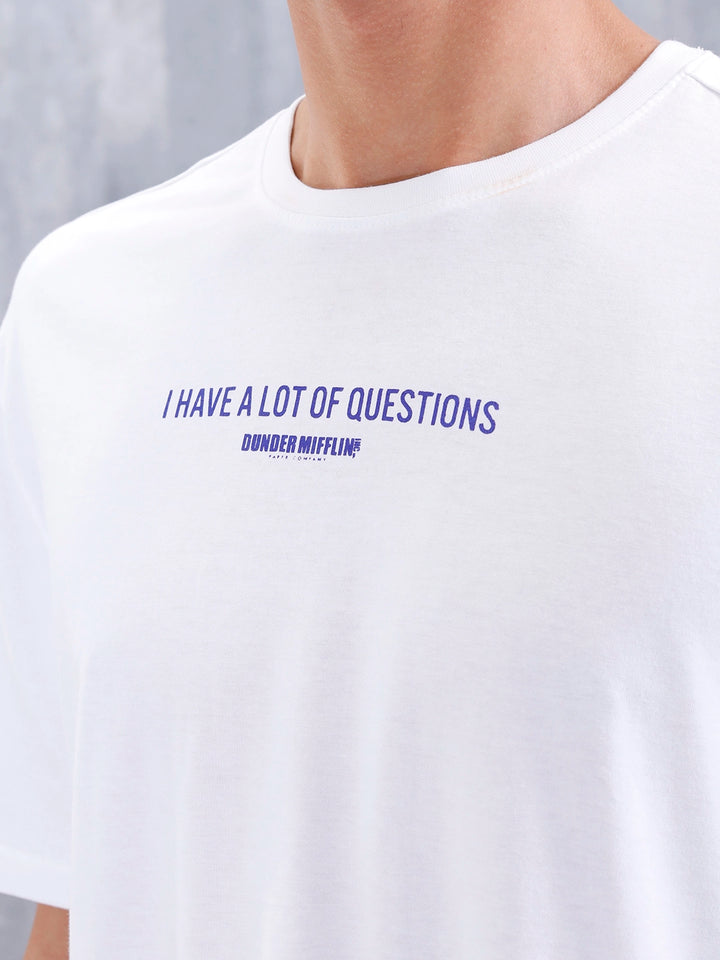 Casual Men Oversized Fit Tee With Graphic | White