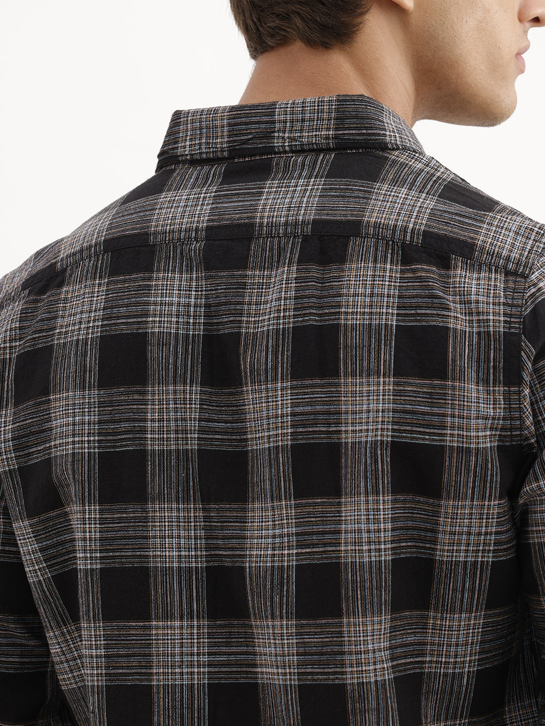 Slim Checkered Full Sleeve Shirt | Black