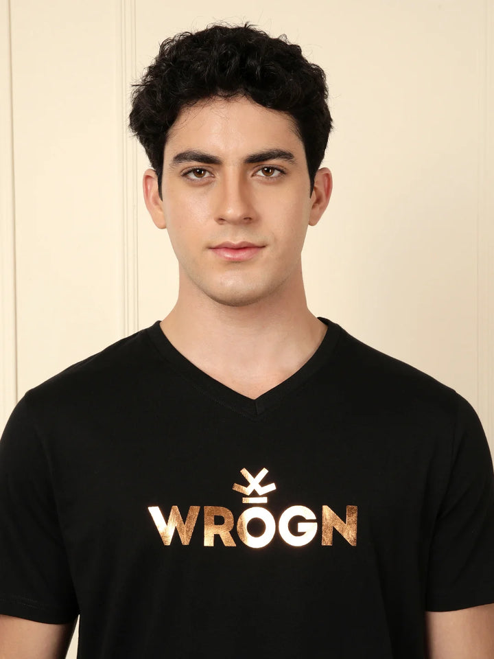 Foil Printed T-Shirt | Black
