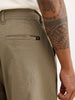 Solid Textured Loose Fit Trouser | Olive