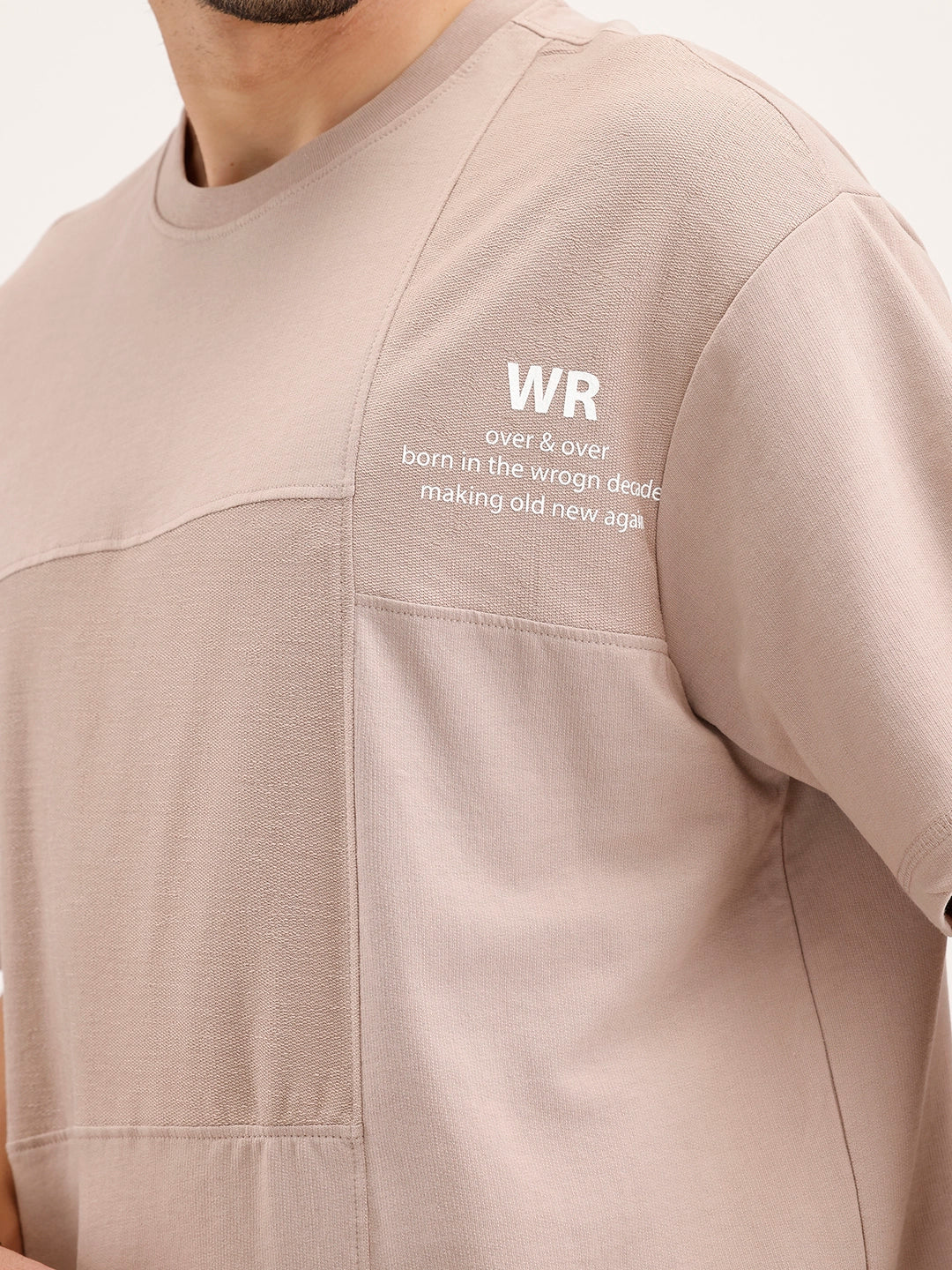 Oversized Cut & Sew T-Shirt | Brown
