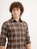 Regular Fit Checkered Shirt | Brown