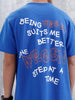 Casual Men Oversized Fit Tee With Graphic | Blue
