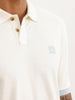 Classic Slim Fit Contrast Sleeve Polo T-Shirt | Off White