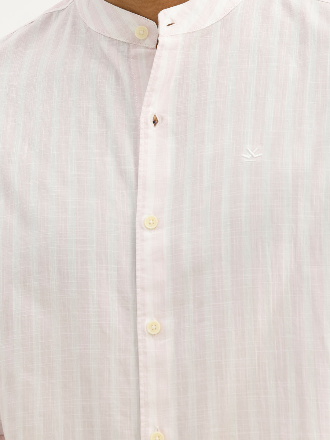 Slim Fit Striped Full Sleeve Shirt | Pink