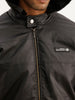 Solid Zipper Hooded Jacket | Black