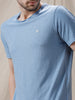 Blue Round Neck Bold T-Shirt