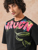 Heavy GSM Placement Printed T-Shirt | Black