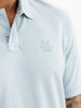 Classic Slim Fit Faded Polo T-Shirt | Light Blue