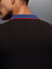 Men's casual polo t-shirt with contrast collar detail | Black
