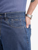 Loose Fit Textured Denim Jeans | Blue