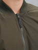 Men's Casual Solid Bomber Jacket | Olive