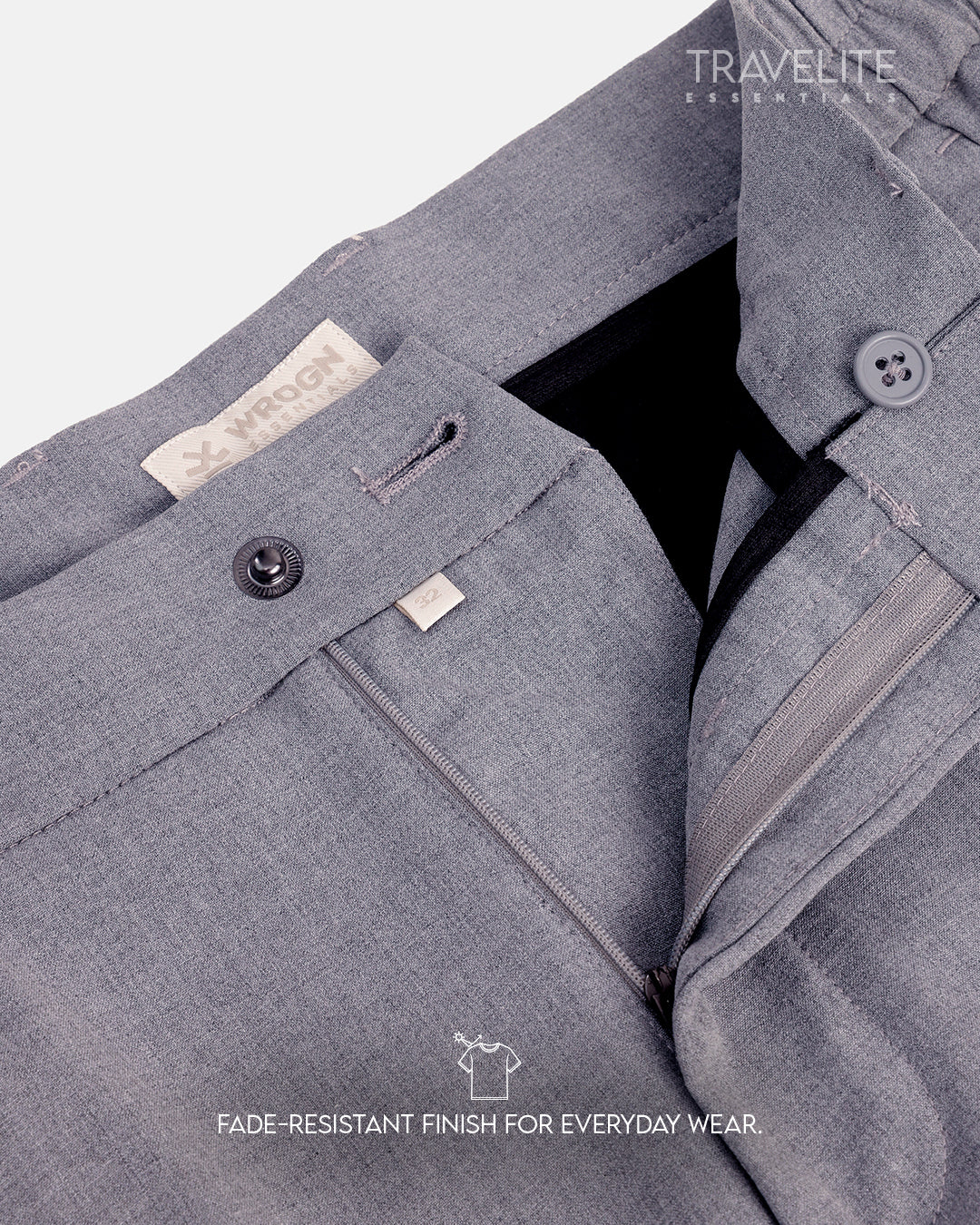 Travelite Straight Fit Trousers | Essential |  Grey