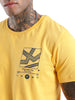 Rebel Wave Yellow Printed T-Shirt