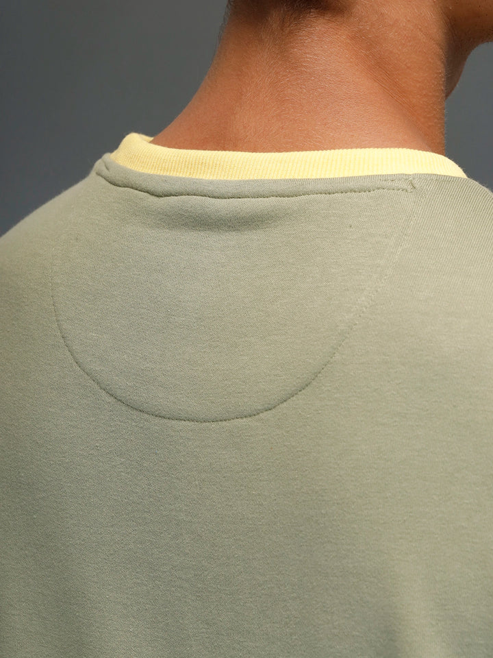 Men's Comfort Fit Wrogn branded Sweatshirt  | Light Green