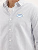 Comfort Fit Striped Patch Detailed Shirt | Grey
