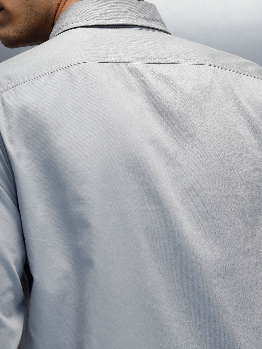 Men's casual slim fit double pocket shirt | Grey