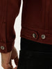 Solid Slim Fit Denim Jacket | Maroon