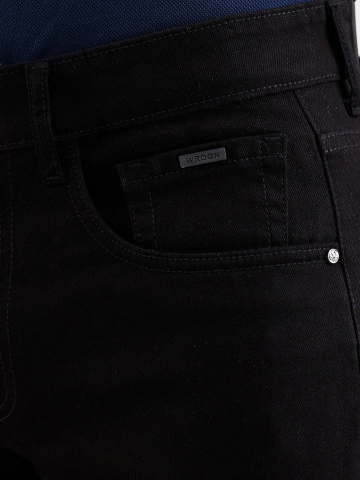 Solid Slim Fit Denim Jeans  | Black