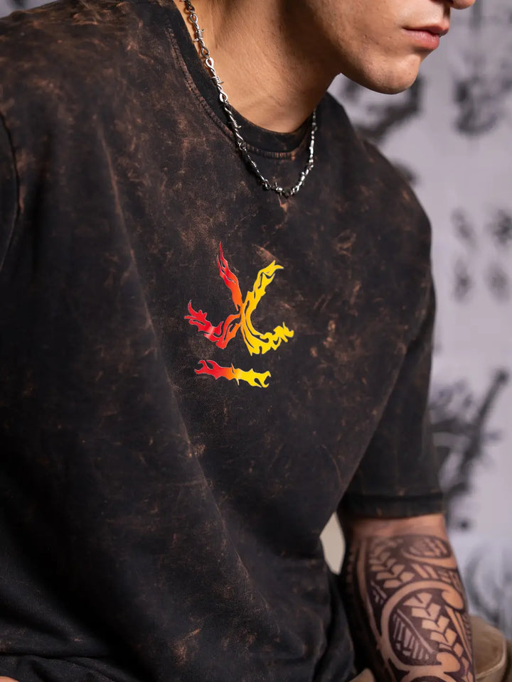 Wrogn X Aliens - Flame Kissed Skull | Black T-Shirt