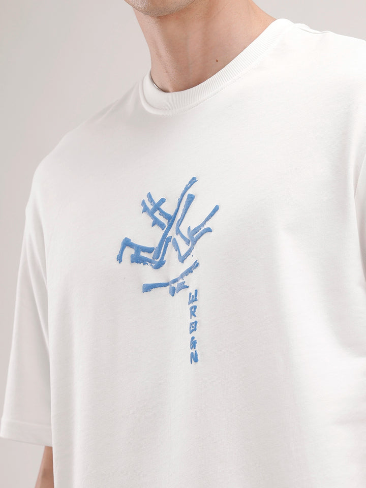 Oversized Back Printed T-Shirt | Off White