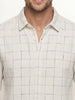 Comfort Fit Checkered Full Sleeve Shirt | White
