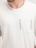 Oversized Embroidered Patch Pocket | White