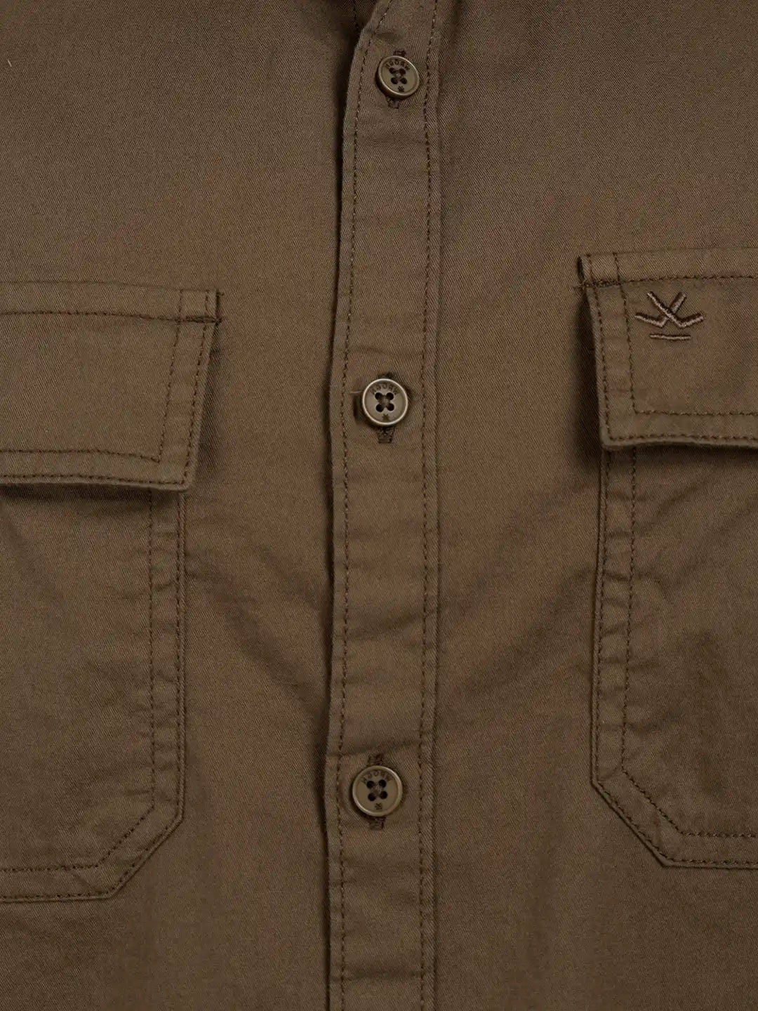 Comfort Fit Double Pocket Shirt | Brown