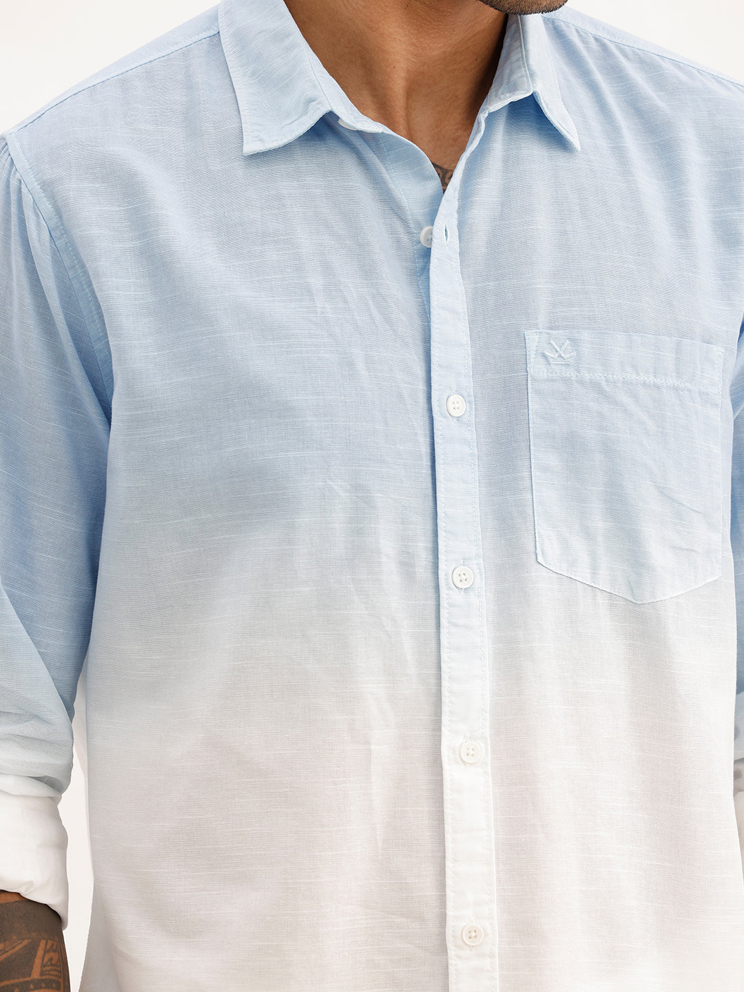 Regular Fit Gradient Printed Shirt | Blue
