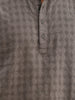 Textured Slim Fit Mandrin Collar Shirt | Grey