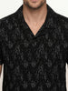 Comfort Fit AOP Half Sleeve Shirt | Black