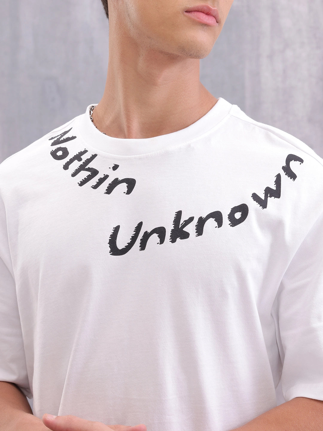 Graphic Printed Casual Look T-shirt With Branding | White