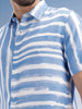 Slim Fit Striped Half Sleeve Shirt | Blue