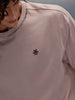 Thread-Detailed Crew Neck Oversized Tee With Back Print | Brown