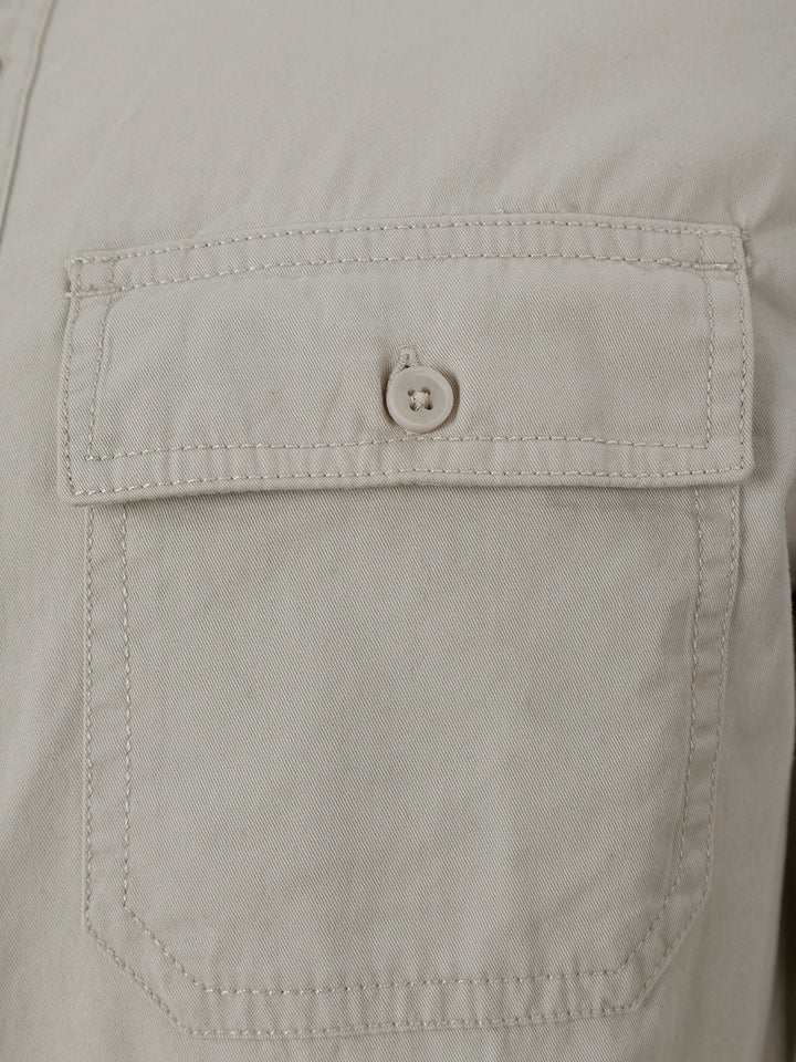 Slim Fit Double Pocket Shirt | Grey