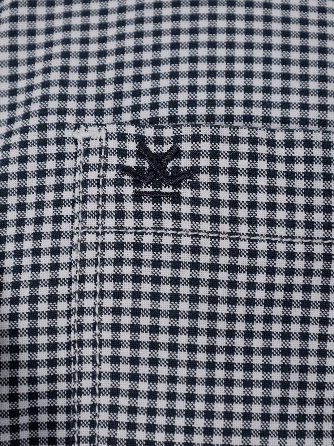 Slim Fit Gingham Checkered Shirt | Dark Blue