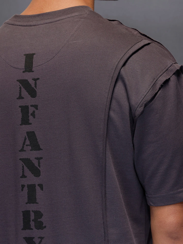 Oversized Cut And Sew T-Shirt   |  Charcoal