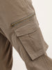 Solid Straight Fit Cargo Trouser | Olive