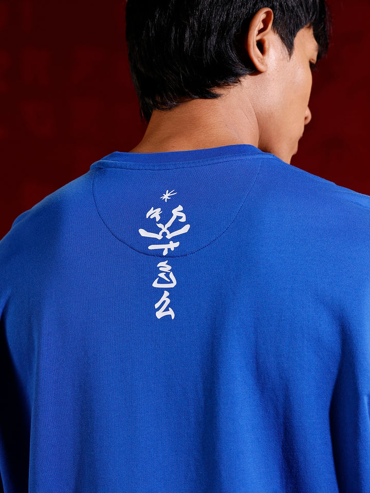 Graphic chest print T-shirt | Blue